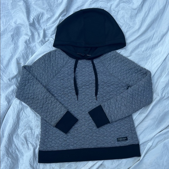 Calvin Klein Tops - Calvin Klein Gray Quilted Hoodie Sweater